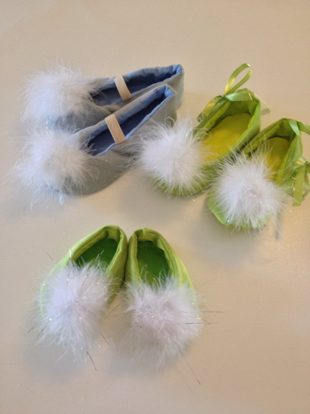 Tinkerbell Costume Cosplay Shoes Tink Fairy Pixie Faux Bright Lime ...