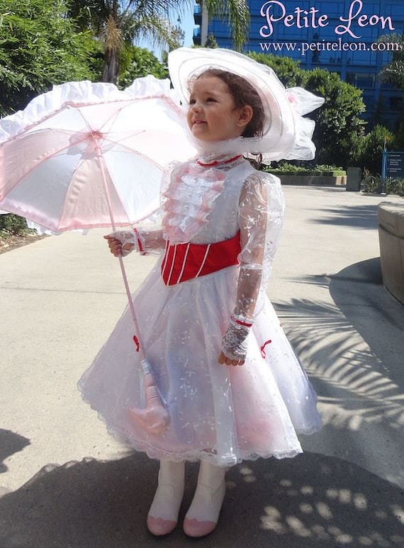 Jolly Holiday KIDS Mary Poppins Custom Made Costume With Red Satin Corset  Child Sizes 2-14 