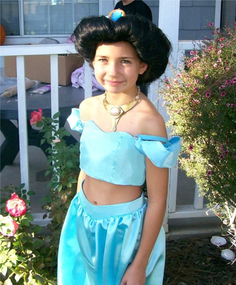 Princess Jasmine Costume Cosplay Genie Arabian Aladdin Style ADULT & Child sizes image 2