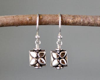 Silver Flower Earrings - Silver Bali Earrings - Everyday Silver Earrings - Small Silver Earrings