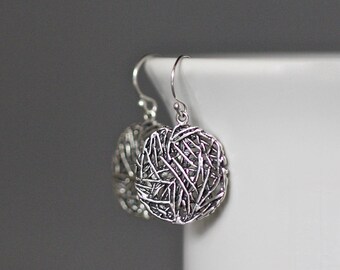 Bali Silver Earrings - Boho Silver Earrings - Everyday Jewelry - Silver Dangle Earrings - Silver Filigree Earrings