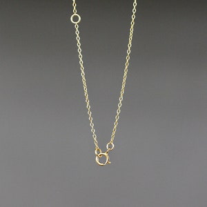 May include: A gold chain necklace with a lobster clasp closure.