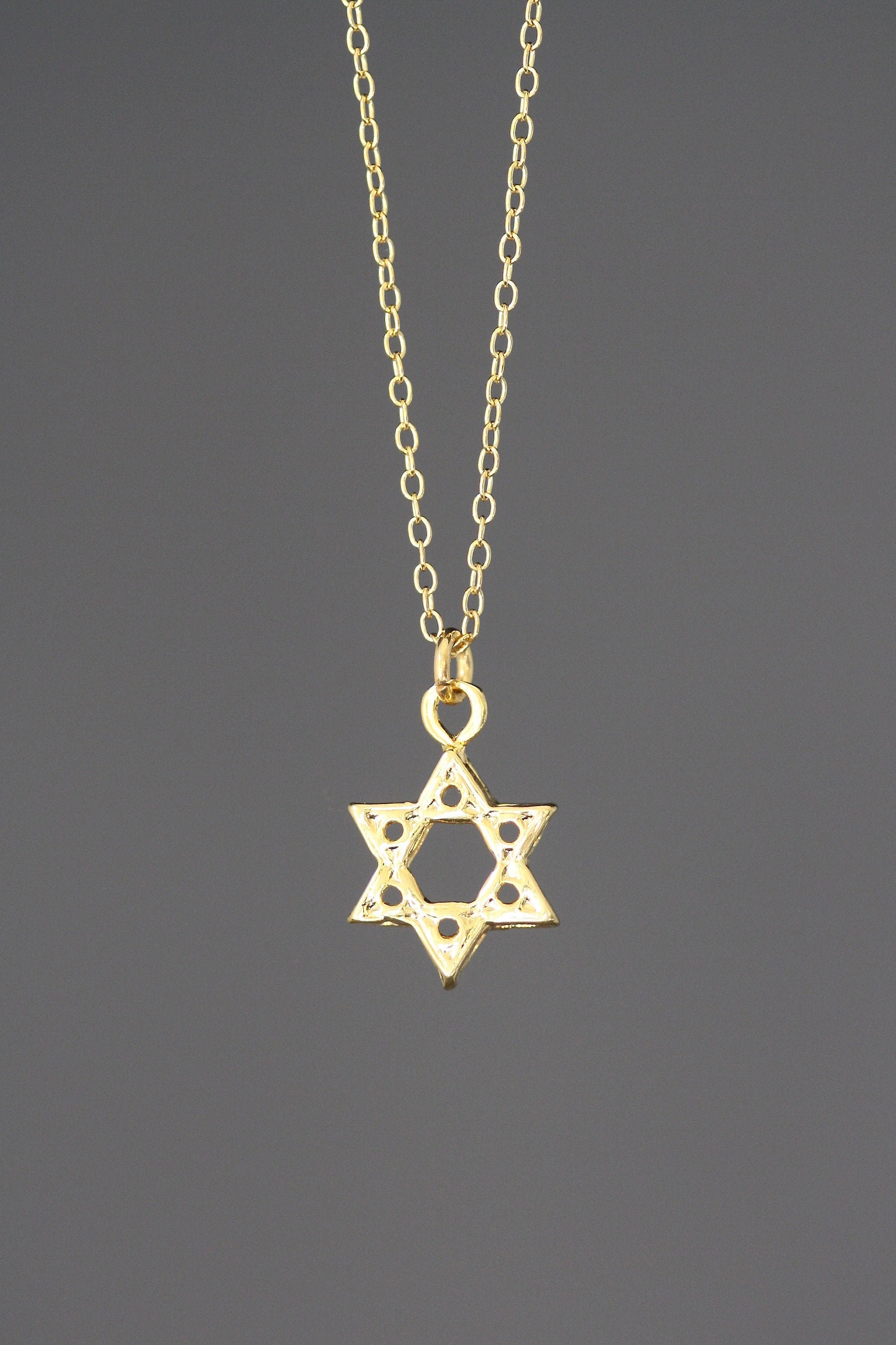 Star of David Necklace Gold Star of David Judaica Jewelry Etsy