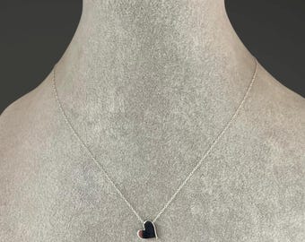 Silver Heart Necklace - Small Heart Pendant - Love Pendant Necklace - Solid Silver Heart - Silver Love Necklace - Anniversary Gift for Her