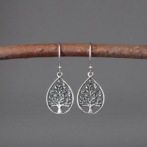 Tree of Life Earrings - Silver Tree of Life - Family Tree Earrings - Judaica Jewelry - Bali Silver Earrings