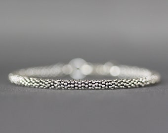 Bali Bead Bracelet - Small Silver Bracelet - Sterling Silver Bracelet - Everyday Jewelry - Layering Jewelry