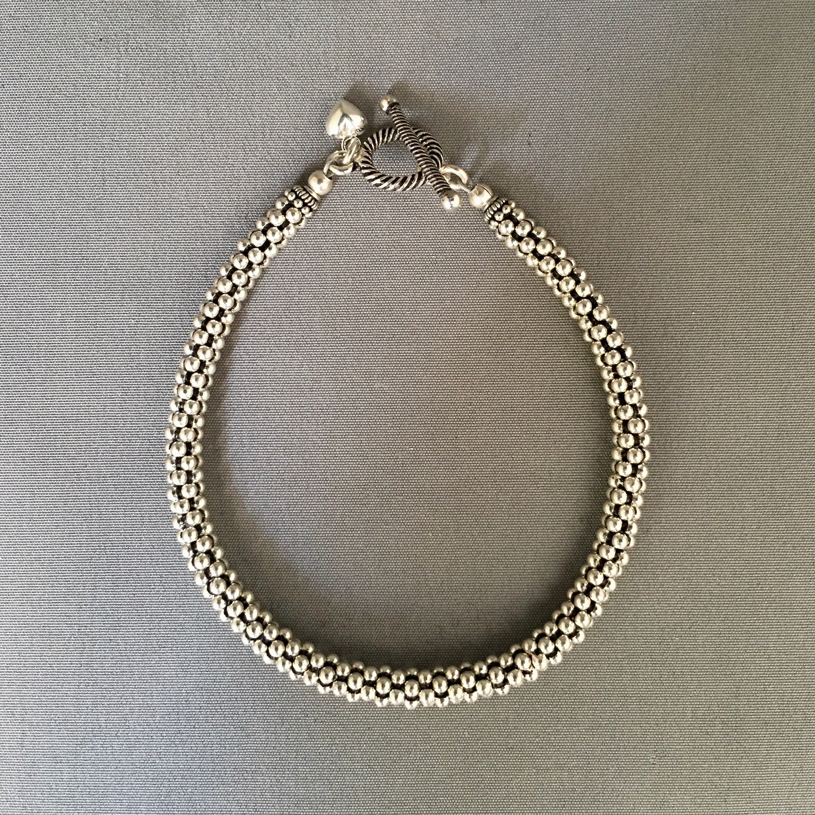 Bali Bead Bracelet Sterling Silver Bracelet Bali Silver Etsy