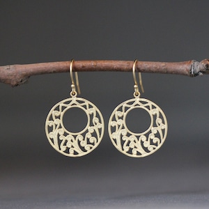 Gold Filigree Earrings - Matte Gold Earrings - Large Gold Earrings - 18k Gold Vermeil Earrings - Gold Statement Jewelry - All Gold Earrings