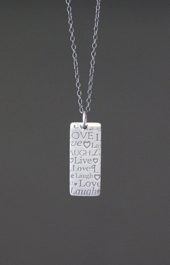 Buy Live Love Laugh Necklace Love Jewelry Silver Love Pendant Romantic Jewelry Pendant With Words Online in India Etsy