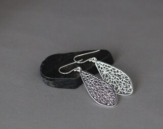 Orecchini A Goccia In Argento 925 Filigree, Donna, Leggeri, Eleganti, In Confezione Regalo