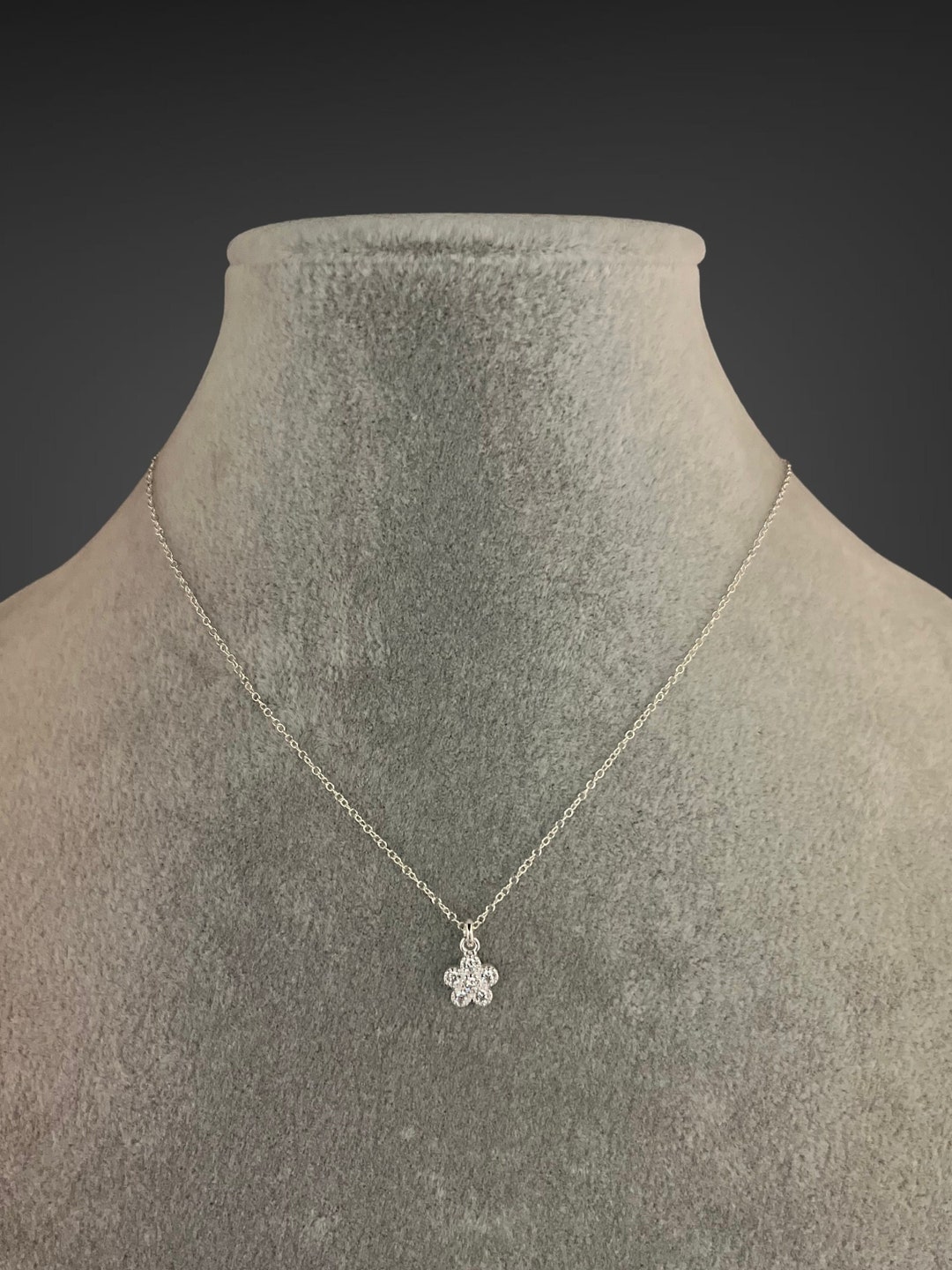 Gemstone Flower Necklace - Flower Pendant Necklace - Cubic