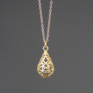 Gold Filigree Earrings - 24k Gold Vermeil Earrings - Gold Charm Earrings - Gold Dangle Earrings - Everyday Jewelry image 7