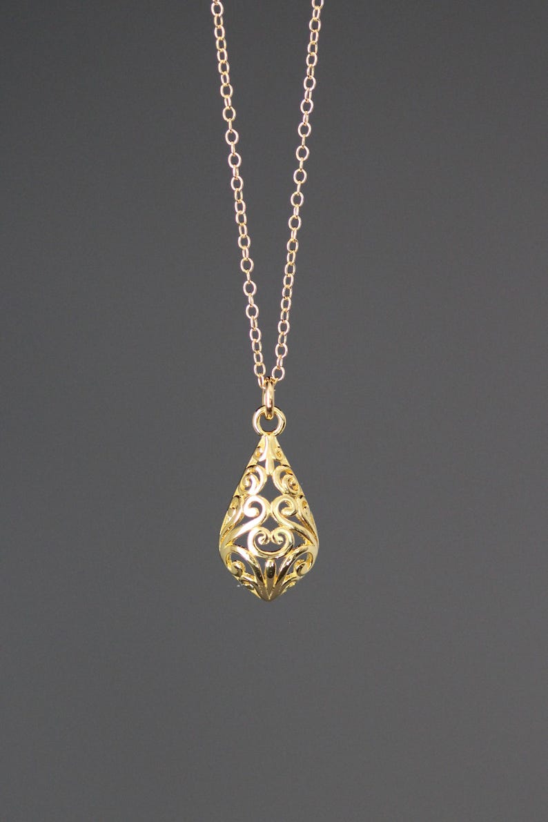 Gold Filigree Earrings - 24k Gold Vermeil Earrings - Gold Charm Earrings - Gold Dangle Earrings - Everyday Jewelry image 7