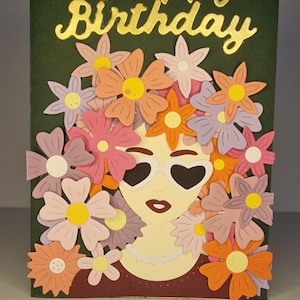 Handgemachte Blumen Haar Boho Chic Geburtstagskarte