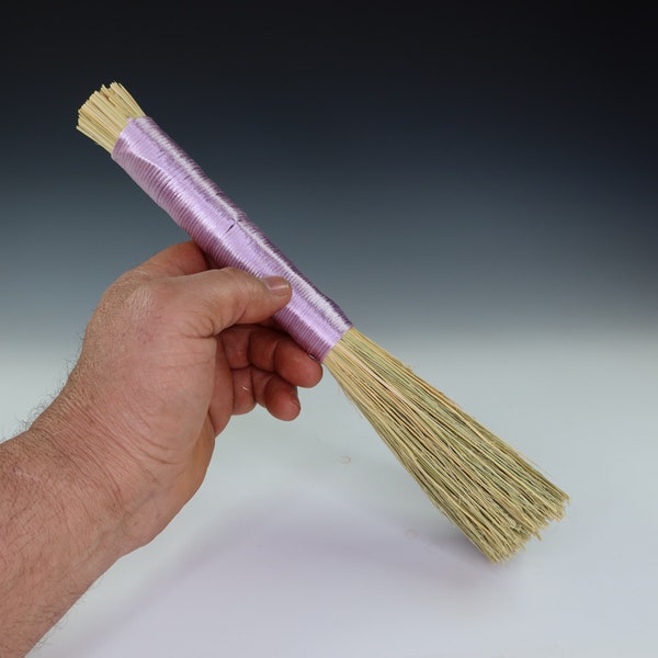 Lilac Handle Slip Broom, Paint Brush, Hake, Handmade Corn Broom Paintbrush, Hakame Brush