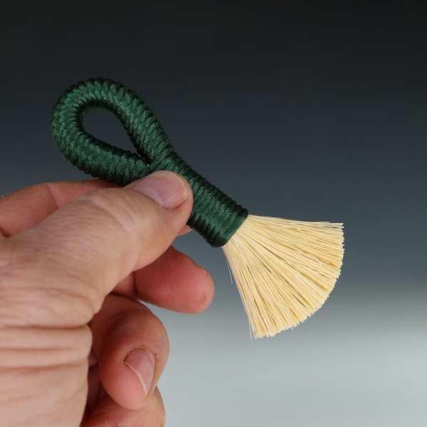 Emerald Green Tampico Loop Slip Broom, Paint Brush, Hake, Handmade Broom Paintbrush, Hakame