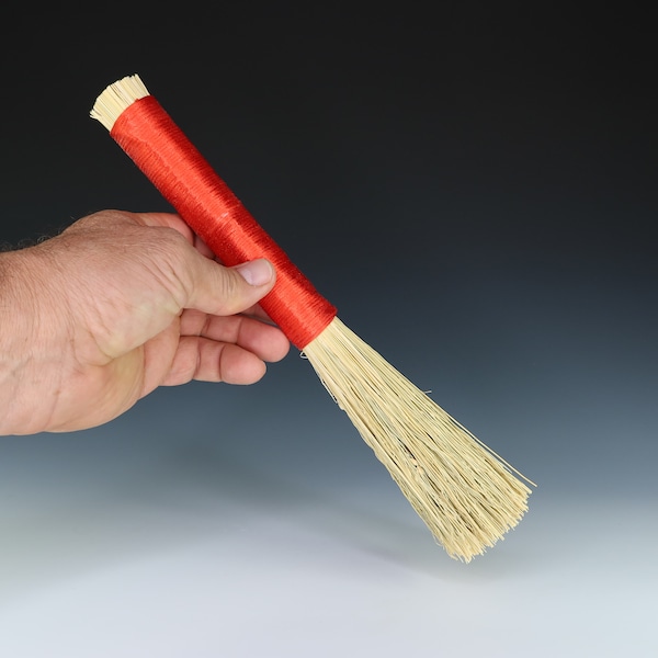 Red Slip Broom, Paint Brush, Hake, Handmade Corn Broom Paintbrush, Hakame Brush