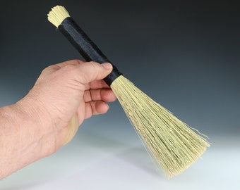 Black Handle Slip Broom, Paint Brush, Hake, Handmade Corn Broom Paintbrush, Hakame Brush