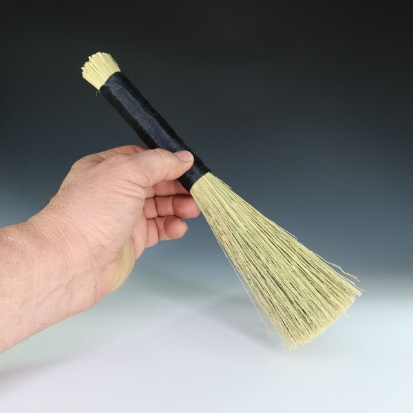 Black Handle Slip Broom, Paint Brush, Hake, Handmade Corn Broom Paintbrush, Hakame Brush