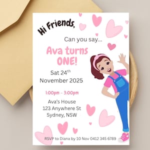 Ms Rachel Birthday Invitation, Ms Rachel Theme, Girl Invitation, Can ...