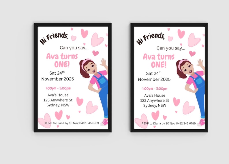 Ms Rachel Birthday Invitation, Ms Rachel Theme, Girl Invitation, Can ...