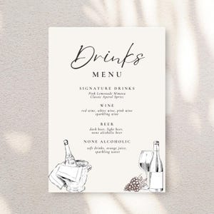 Menú de bebidas, menú de bodas, menú de restaurante, barra libre, menú de cócteles, menú editable, menú de bar moderno, bebidas de autor, cócteles de autor