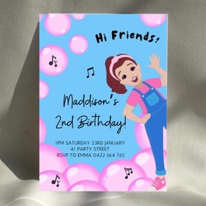 Ms Rachel, birthday invitation, Ms Rachel decorations, Ms Rachel theme, 1st birthday, 2nd birthday, Boy birthday, girl birthday, printable
