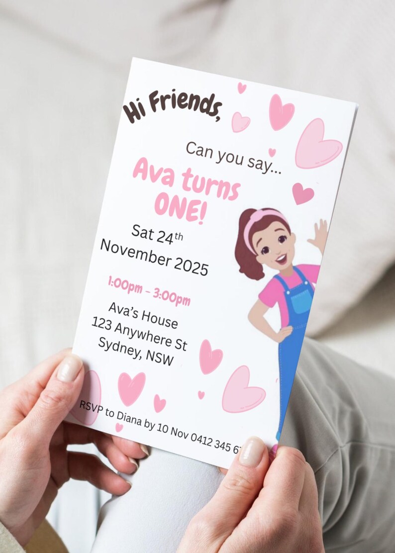 Ms Rachel Birthday Invitation, Ms Rachel Theme, Girl Invitation, Can ...