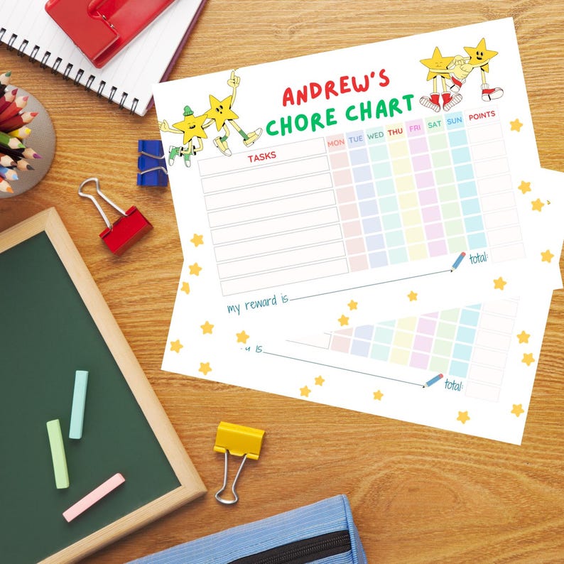 Chores Chart, Rewards Chart, Kids Chores Reward, Kids Responsibility ...