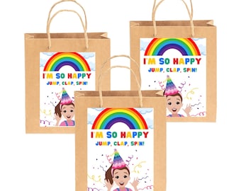 Ms Rachel Geburtstagsparty Thema, Etikett für Geschenktüte, Ms RACHEL, Lolly Bag Anhänger, Ms Rachel Party, 5x8', printable