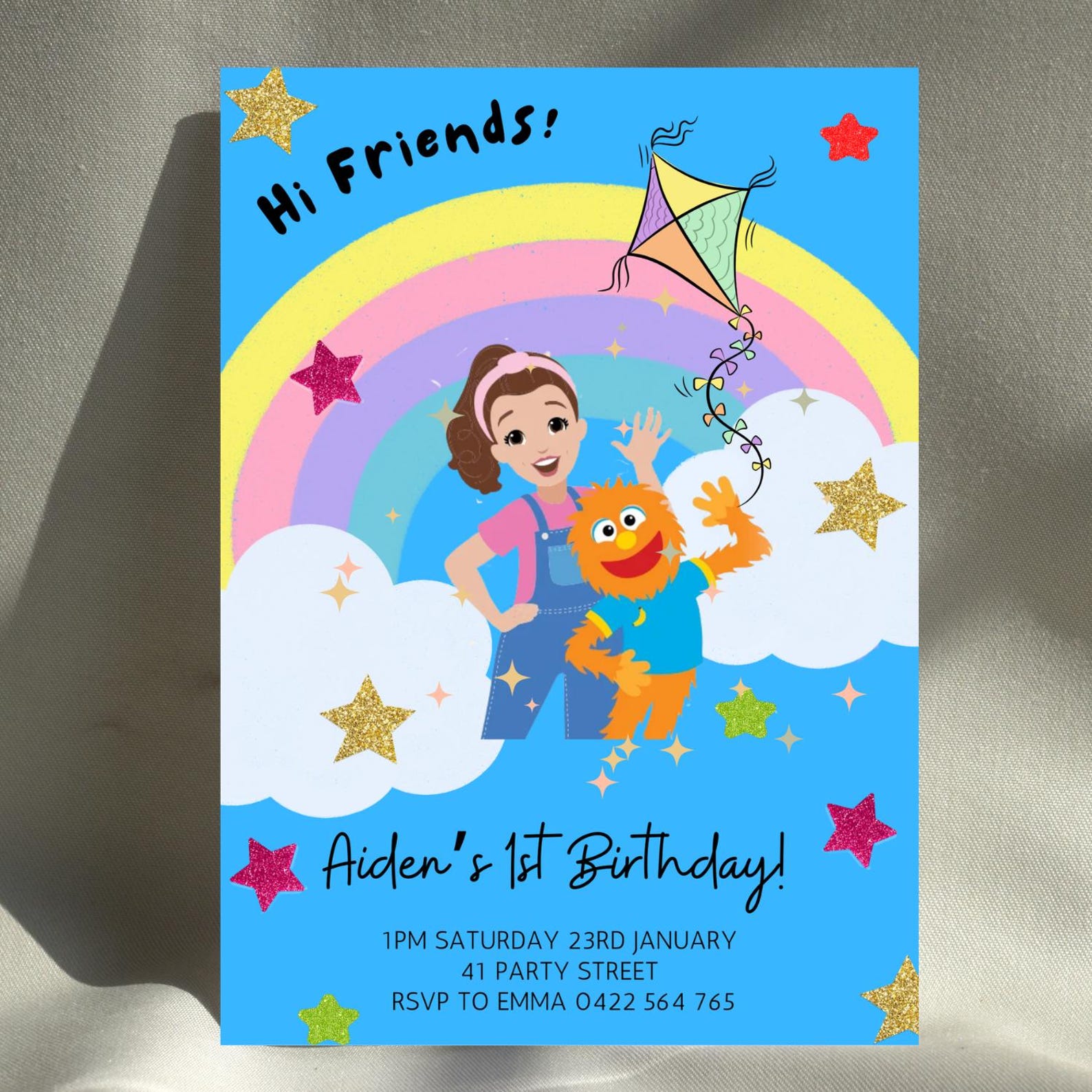 Ms Rachel Invitation, Birthday Boy, Birthday Girl, 1st Birthday Invite ...