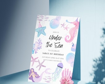 Invito sotto il mare, compleanno bambina, compleanno tema oceano, compleanno sirena