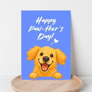 Alles Gute zum Vatertag Grußkarte vom Hund Happy Pawthers Day Grußkarte Lustiger Hund Papa Karte Papa Geschenk Welpen Karte Geschenk für Mann Blaue Karte für Ihn