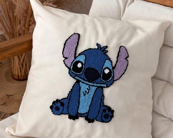 Handmade Stitch Pillow Cover – Punch Needle Kids Nursery Decor