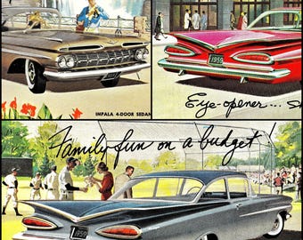 60+ Vintage Chevy Car Ads / Classic 1950s & 1960s Automobile TIFF