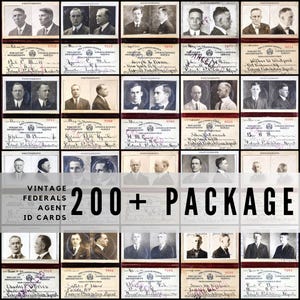 200+ Vintage Ausweise von Bundes-Prohibitionsagenten / 1920er Jahre Fotoausweis / hochwertige digitale Downloads