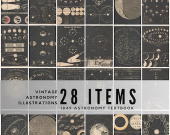 Antique Astronomy Prints: 1849 Smith's Illustrations (Digital Download)