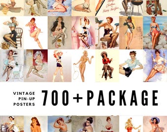 Vintage Pin-Up Art Collection – 700+ Digital Downloads | Classic Beauties, Retro Glamour & Burlesque Poster Prints