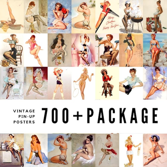 Vintage Pin-Up Art Collection – 700+ Digital Downloads | Classic Beauties, Retro Glamour & Burlesque Poster Prints