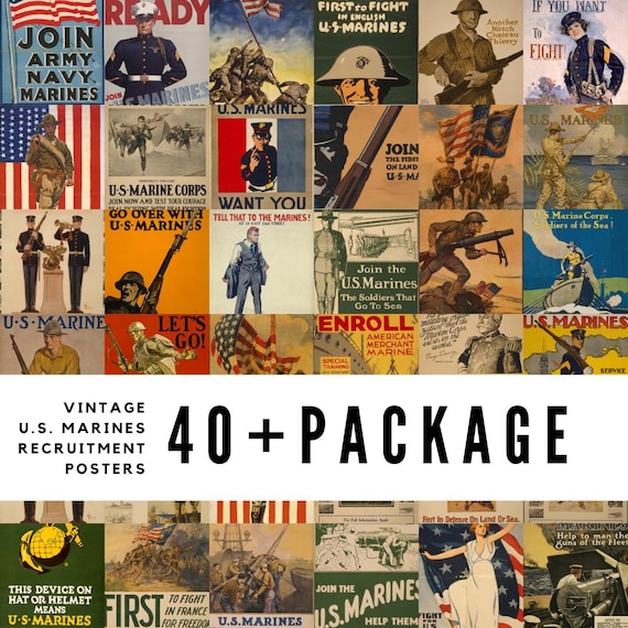 40枚以上のビンテージ米海兵隊募集ポスター / 高品質デジタル