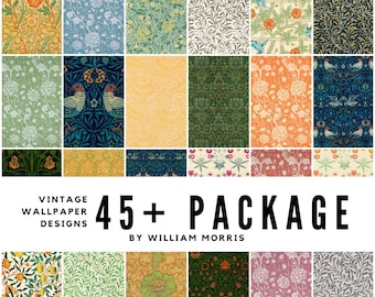 Papel pintado de William Morris: Más de 45 láminas restauradas de estilo Art Nouveau (descarga digital)