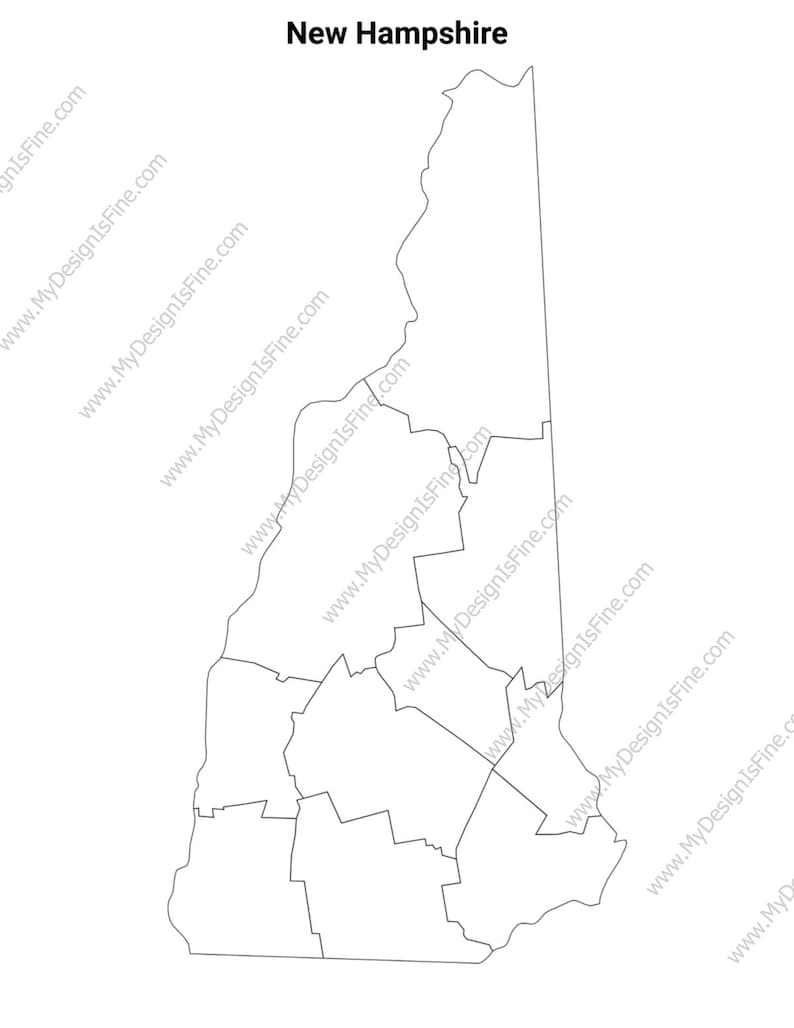 Printable New Hampshire Maps / State Outline and Labeled Geography ...