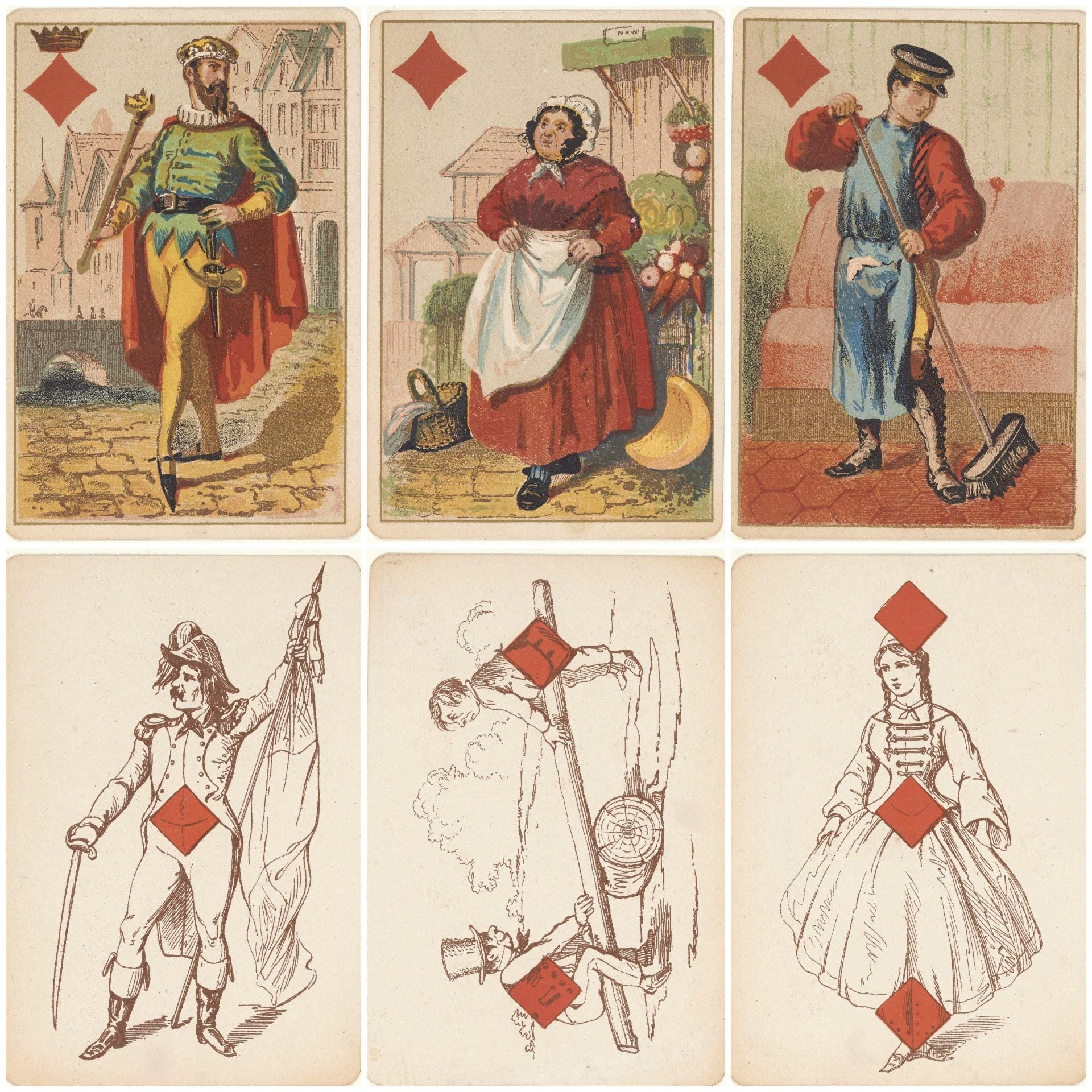 Antique French Art Cards – Set of 52 Illustrated Transformation