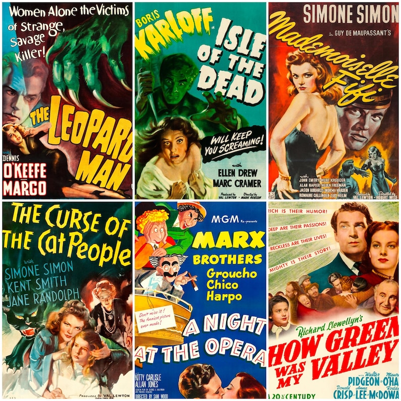 160 vintage movie posters from the 1940s featuring iconic Hollywood stars, film noir classics, and wartime cinema. Includes restored promotional artwork with bold graphics and historic typography. Ideal for collectors, film historians, scrapbookers, and creatives seeking high-quality digital downloads of Golden Age movie advertisements.