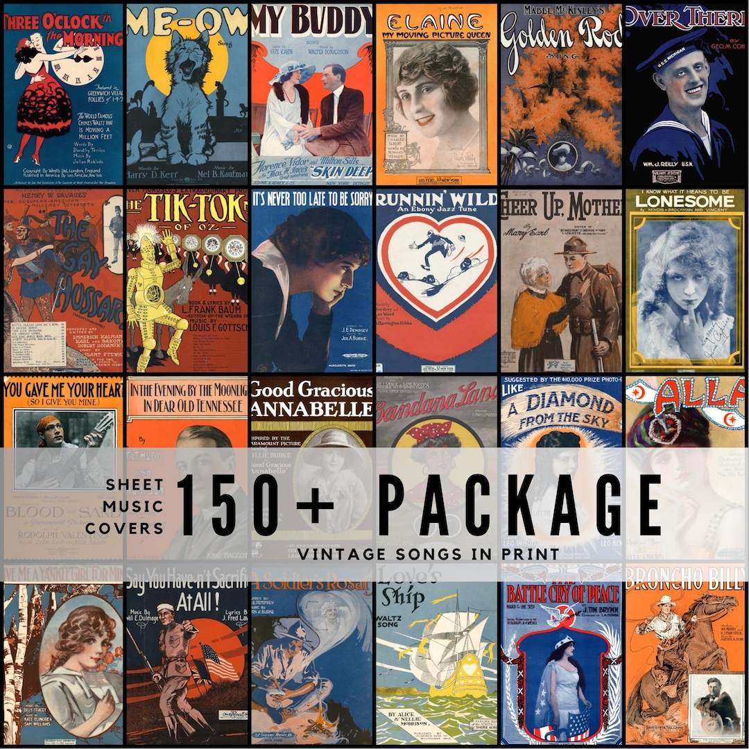 150+ Vintage Sheet Music Covers – Antique Songbook Art Prints ...