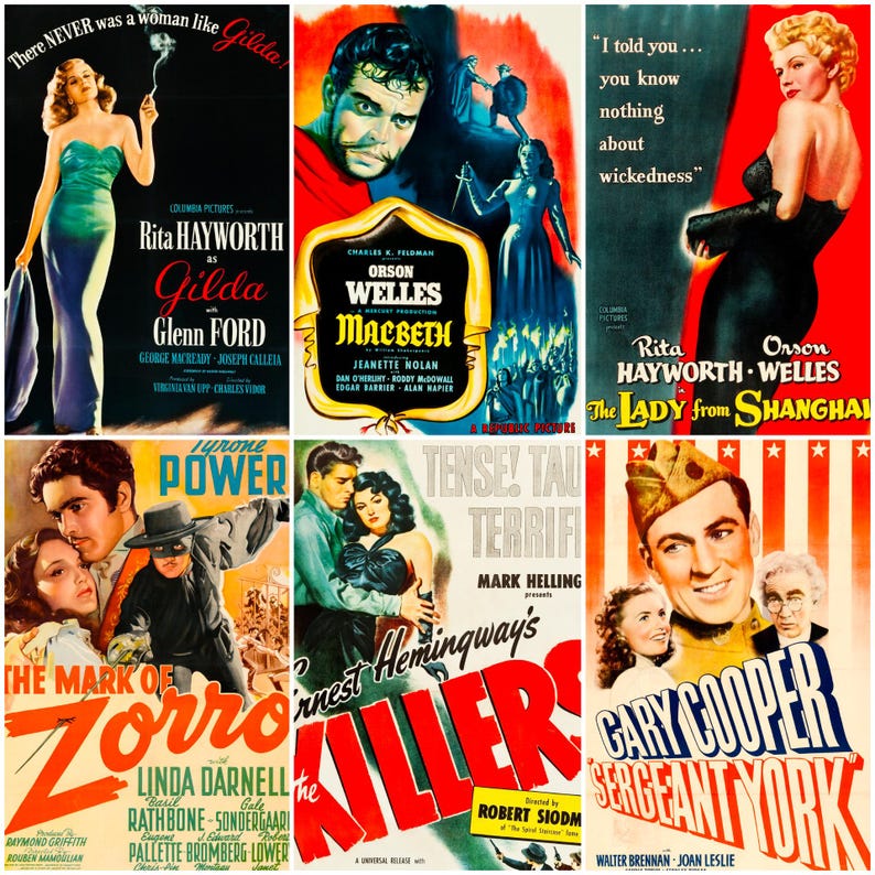 160 vintage movie posters from the 1940s featuring iconic Hollywood stars, film noir classics, and wartime cinema. Includes restored promotional artwork with bold graphics and historic typography. Ideal for collectors, film historians, scrapbookers, and creatives seeking high-quality digital downloads of Golden Age movie advertisements.