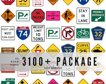US Road Sign SVG Bundle: 3100+ MUTCD-Compliant Traffic Symbols (Digital Download)