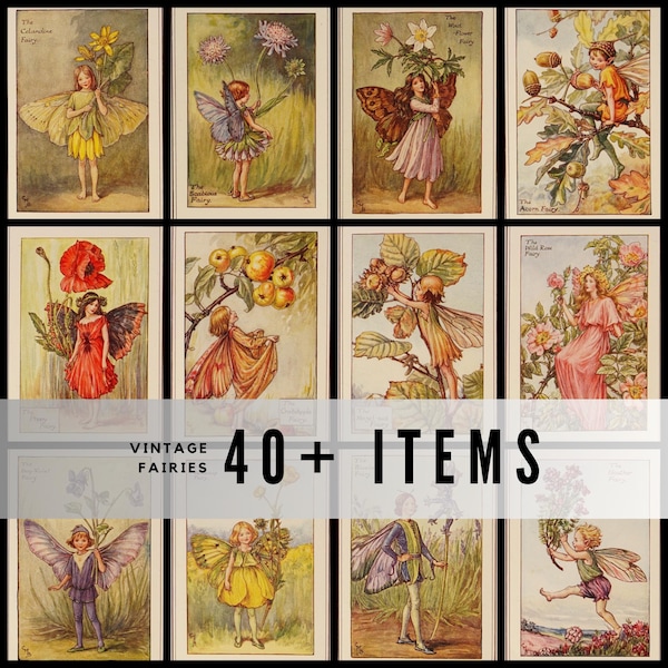 Cicely Mary Barker Fairy Tale Illustrations • 41 Seasonal Vintage Prints • Spring Summer Autumn Winter • Digital TIFF Download
