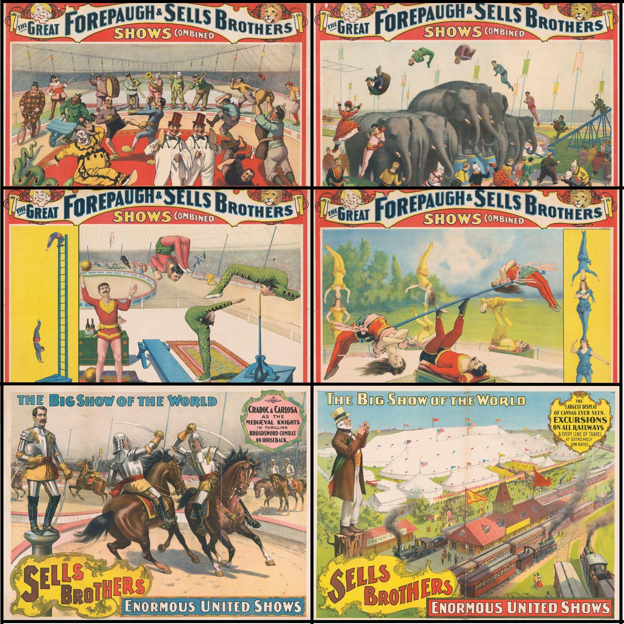 75+ Forepaugh & Sells Brothers Circus Advertisements, Vintage