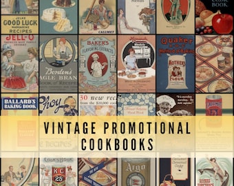 Vintage Cookbook PDF Bundle: 1920s-60s Retro Recipes & Food Ads (Digital Download)